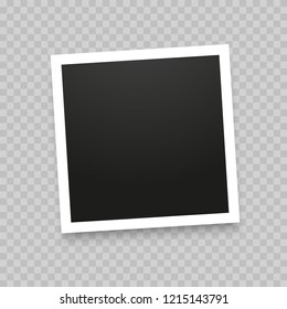 Realistic photo frame isolated on transparent background. Vector illustration.