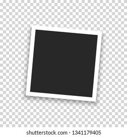 Realistic photo frame isolated on transparent background. Vector illustration