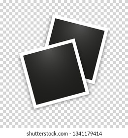 Realistic photo  frame isolated on transparent background. Vector illustration