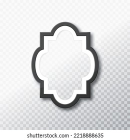 Realistic photo frame isolated on transparent background, empty picture frame, vector frame photo
