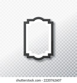Realistic photo frame isolated on transparent background, empty picture frame, vector frame photo

