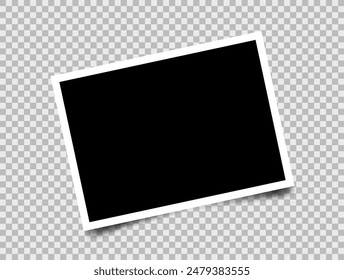 Realistic photo frame isolated on transparent background