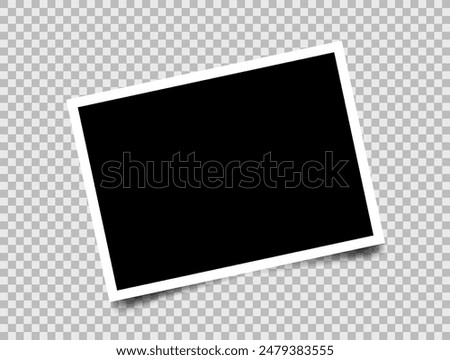 Realistic photo frame isolated on transparent background