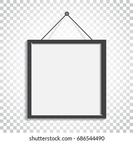 Realistic photo frame on isolated background. Pictures frame vector illustration. Simple business concept pictogram.