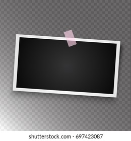 Realistic photo frame on transparent background