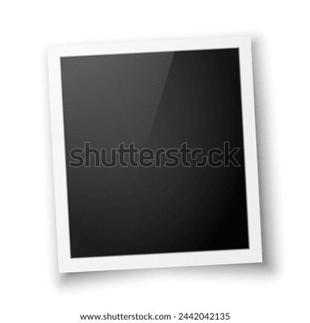 Realistic photo frame on transparent background. Vector illustration of a beautiful photo frame or Polaroid style photo. Vector EPS 10.