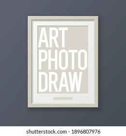 Realistic photo frame for placing images. Template for a poster, banner, or ad. Isolated object in the background.