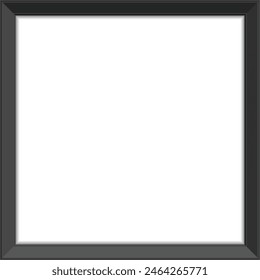 Realistic photo frame template. Black, blank picture frames for image or text. Modern design element for you product mock-up or presentation.
