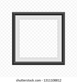 Realistic photo frame template isolated on white background. Black, blank picture frames for A4 image or text. Modern design element for you product mock-up or presentation. Vector illustration EPS 10
