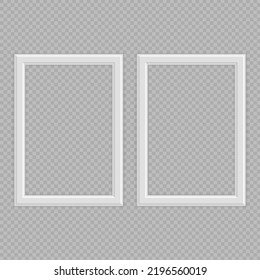Realistic photo frame template isolated on transparent background. Blank picture frames for image or text. Modern design element for you product mock-up or presentation. Vector illustration EPS 10.