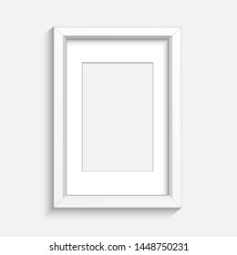 Realistic photo frame vector design illustration isolated on grey background