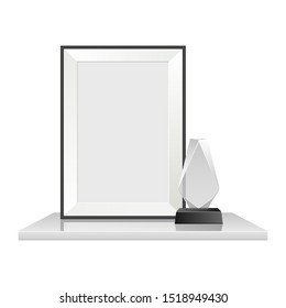 Realistic photo frame vector design illustration isolated on white background