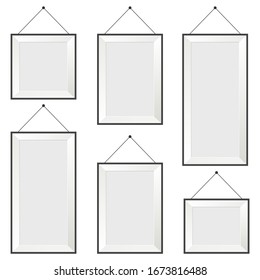 Realistic photo frame vector design illustration isolated on white background
