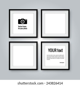 Realistic photo frame. Vector illustration