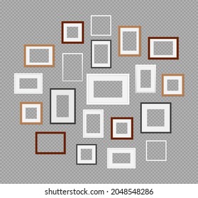Realistic photo frames. Different format empty