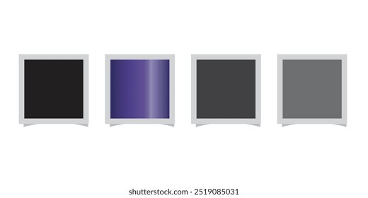 Realistic photo frames. Empty photo frame with shadow vector illustration. Old album photography shape.