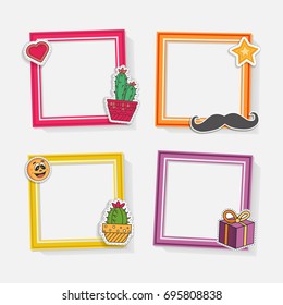 Realistic photo frames for image and photo on white background. Love, romantic and friendship.