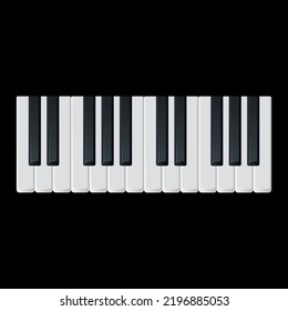 realistic piano keys flat vector illustration isolated on white background