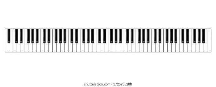 Realistic piano keys. Musical instrument keyboard. Vector illustration.