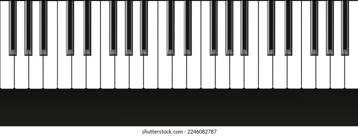 Claves de piano realistas. Teclado de instrumentos musicales. Vector