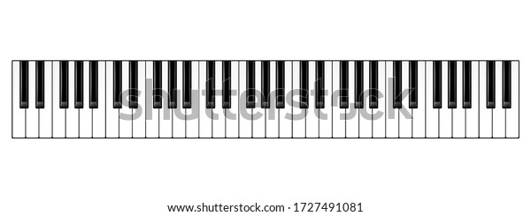 Realistic piano keys. Musical instrument\
keyboard. Vector\
illustration.