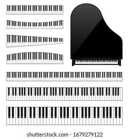 Realistic piano keys set. Musical instrument keyboard. Vector illustration.
