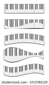 Realistic piano keys set. Musical instrument keyboard. Vector illustration.