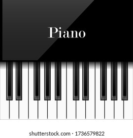 Claves de piano realistas, ilustración vectorial