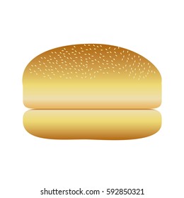realistic picture bread hamburger icon food vector illustration
