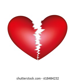 realistic picture colorful broken heart vector illustration
