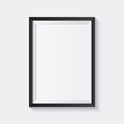 Realistic Picture Frame Isolated On White Background. Perfect For Your Presentations. Vector Illustration.