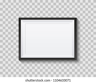 Realistic picture frame isolated on transparent background. Perfect for your presentations. Vector illustration.