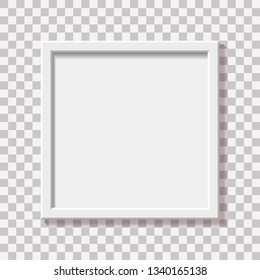 Realistic picture frame isolated on transparent background. Perfect for your presentations. Vector illustration.