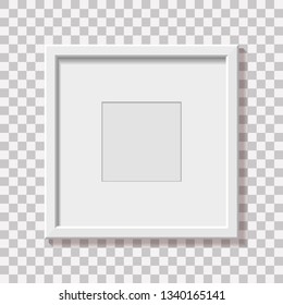 Realistic picture frame isolated on transparent background. Perfect for your presentations. Vector illustration.