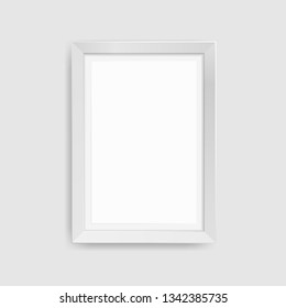 Realistic picture frame isolated on grey background. For your presentations. Vector illustration.