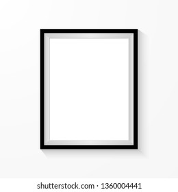 Realistic picture frame isolated on white background