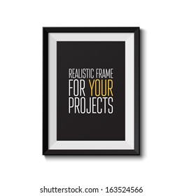 Realistic picture frame isolated on white background. Perfect for your presentations. Vector illustration