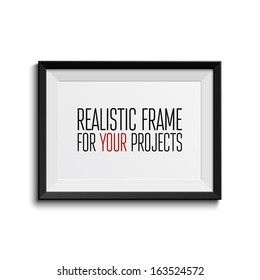 Realistic picture frame isolated on white background. Perfect for your presentations. Vector illustration