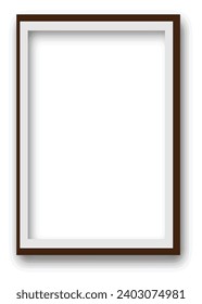 Realistic picture frame isolated on white background. Perfect for your presentations. Vector illustration.