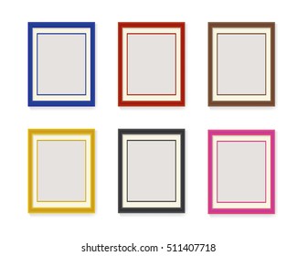 Realistic picture frame isolated on white, vector