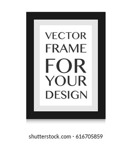 Realistic picture frame isolated on white background. Perfect for your presentations. Vector illustration