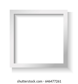 Realistic picture frame isolated on white background, for your presentations. Vector illustration