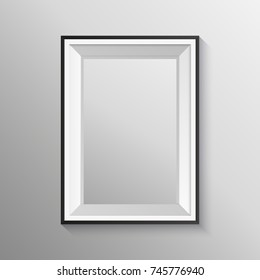 Realistic picture frame isolated on white background. Perfect for your presentations. Vector illustration.