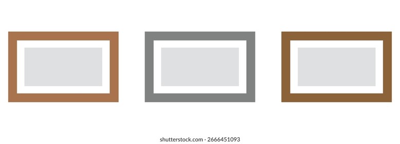 Conjunto de maqueta de marco de imagen realista. Plantilla para la imagen, pintura, cartel, letras o Galería de la foto. Eps 10.Vector de fondo.