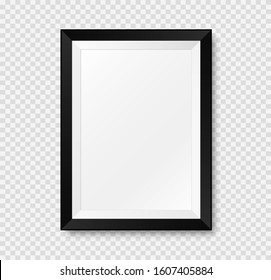 Realistic picture frame mockup. Vector Isolated on transparent background