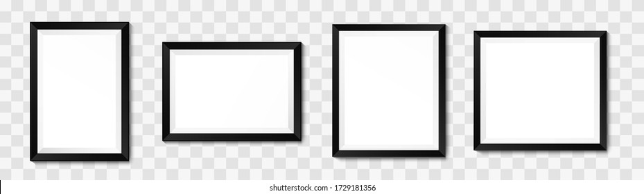 Realistic picture frame mockup. Vector background