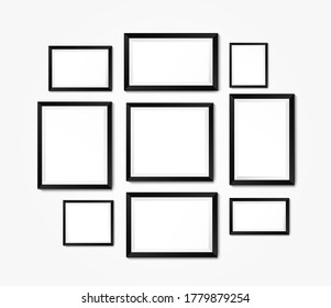 Realistic picture frame mockup. Vector background