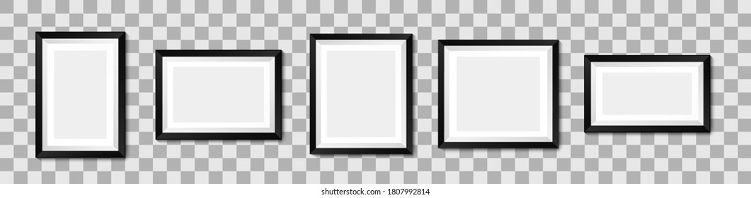 Realistic picture frame mockup. Vector background
