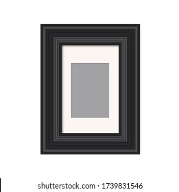 Realistic picture frame on the wall and white background. perfect for your presentations. vector illustration.