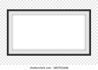 Realistic picture frame realistic square black frames mockup. Vector illustration EPS10